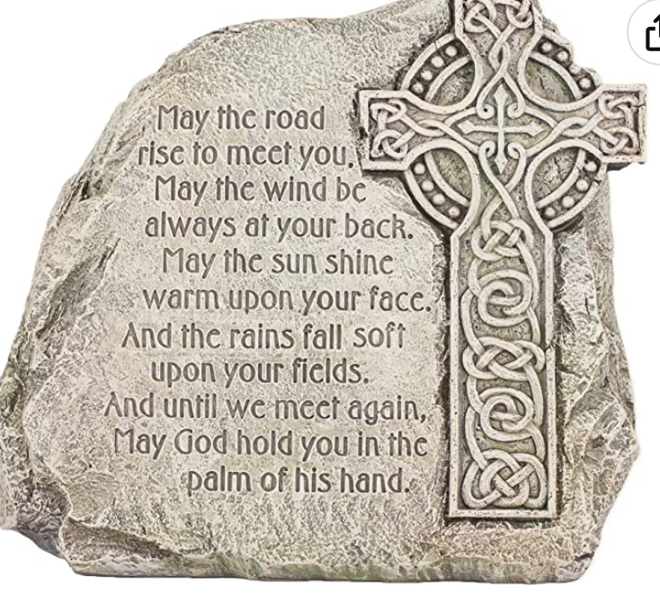 Celtic Cross Garden Stone with Irish Blessing | THE DOMESTIC MONASTERY