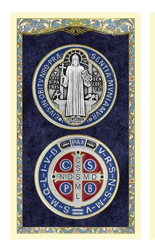 St Benedict Medal Symbolic Meaning Holy Card Laminated THE st-benedict-medal-symbolic-meaning-holy-card-laminated-the